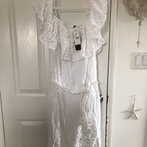 White lace plus size dress